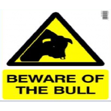 Danger Beware of Bull Sign 